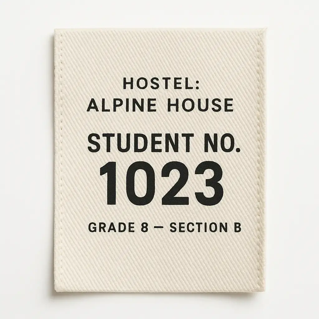 Student Name & Number Labels