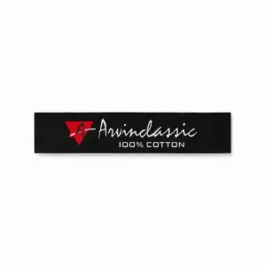 Arvindclassic Woven Brand Label – Black Damask End-Fold